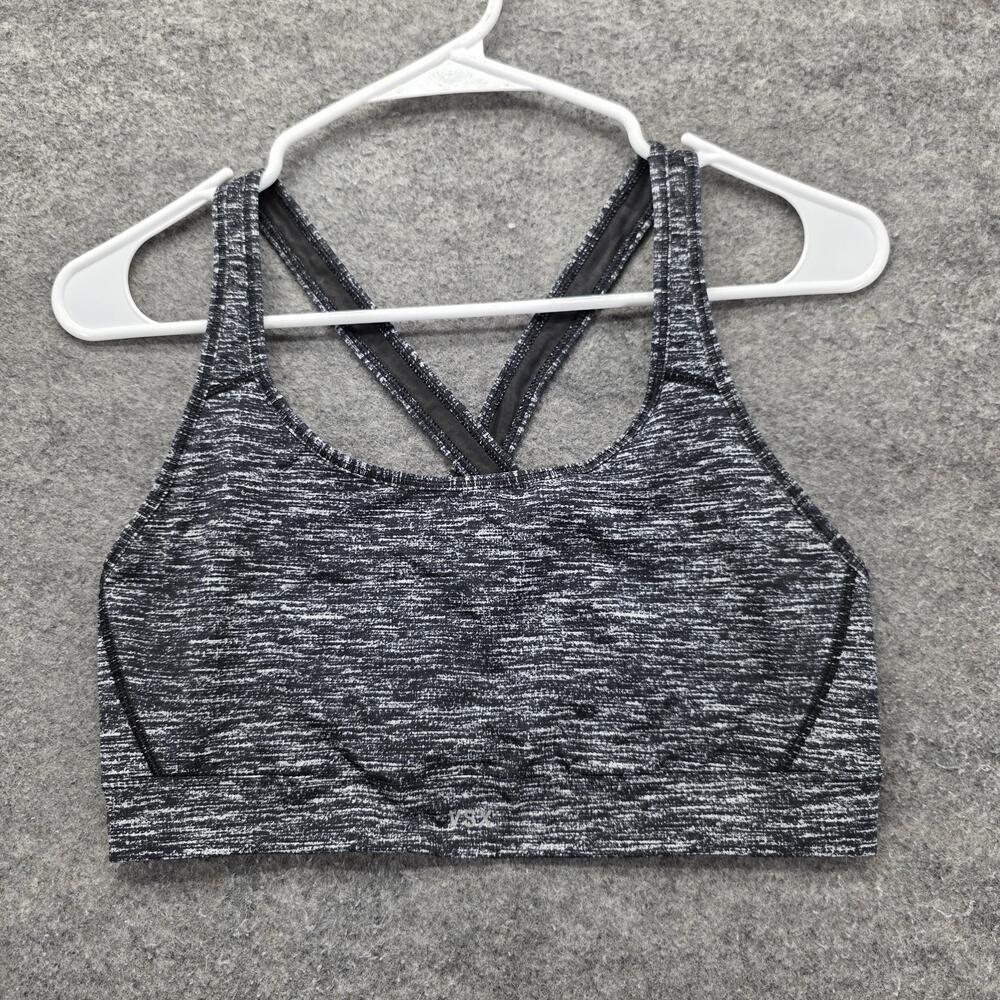 Victoria's Secret Sports Bra Womens L Gray Racerback Mesh Medium Support